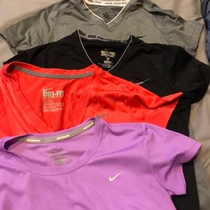4 short sleeve Nike dri-fit shirts size xs